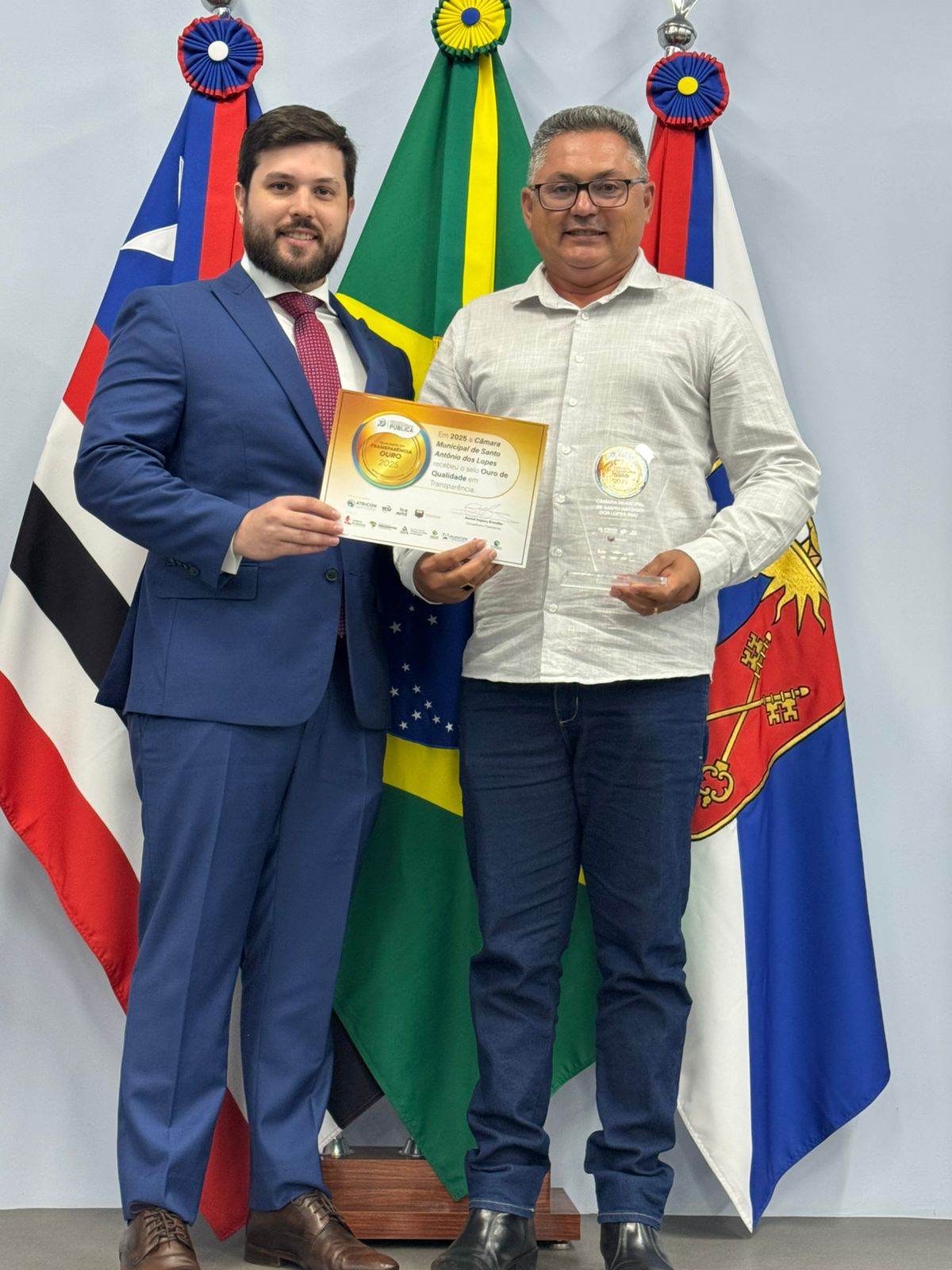 Câmara Municipal de Santo Antônio dos Lopes recebe Selo Ouro em Transparência Pública